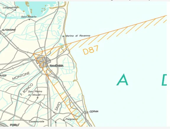 Conocimiento general del vuelo con uas - Mirando un mapa de AIP ITALIA, ¿qué representa una imagen como ésta?