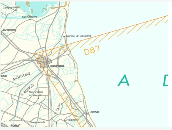 Conocimiento general del vuelo con uas - Mirando un mapa de AIP ITALIA, ¿qué representa una imagen como ésta?