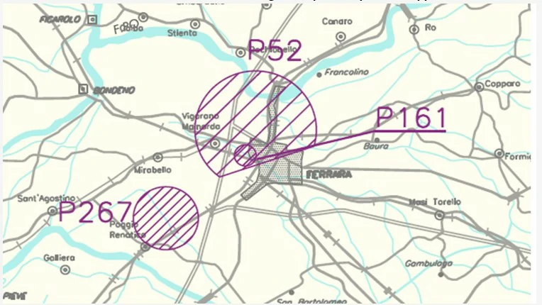 Conocimiento general del vuelo con uas - Mirando un mapa de AIP ITALIA, ¿qué representa una imagen como ésta?