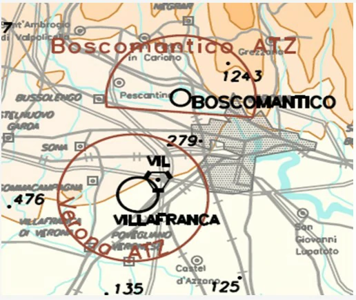 Conocimiento general del vuelo con uas - Mirando un mapa de AIP ITALIA, ¿qué representa una imagen como ésta?