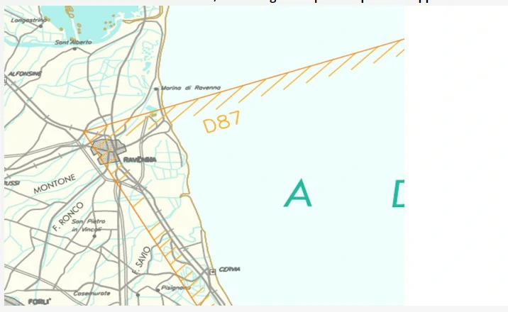 Conocimiento general del vuelo con uas - Mirando un mapa de AIP ITALIA, ¿qué representa una imagen como ésta?