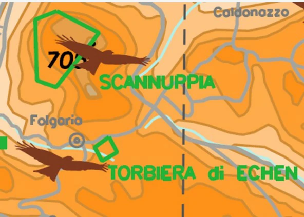 Conocimiento general del vuelo con uas - Según los mapas de AIP ITALIA, las zonas con PARQUES NATURALES están representadas con un símbolo que representa: