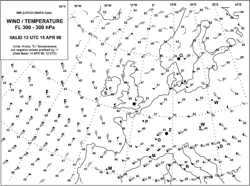 Préparation et suivi du vol - (Pour cette question utiliser l'annexe 033-531).La température moyenne approximative prévue au FL 260 sur la route de OSLO (position O) à LONDRES (position L) est: