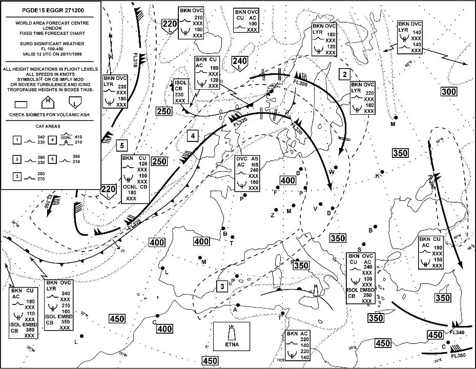Préparation et suivi du vol - (Pour cette question, utilisez l'annexe 033-535).Volant en direction du Nord, juste après MOSCOU, au FL 120, quel type de danger météorologique en vol pourrait être rencontré ?