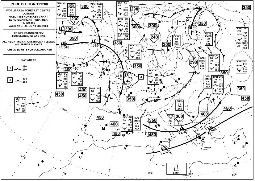 Préparation et suivi du vol - (Pour cette question utiliser l'annexe 033-537).Quel est le meilleur descriptif des nuages significatifs prévus pour la zone au-dessus de Zurich (48°N 008°E) ?