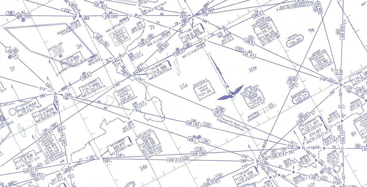 Préparation et suivi du vol - Un avion doit effectuer un vol de SALZBURG (48°00.2’N 012°53.6’E) à KLAGENFURT (46°37.5’N 014°33.8’E). A SALZBURG, on peut lire sur la carte: D 113.8 SBG. Cela signifie que: