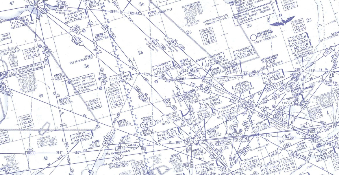 Préparation et suivi du vol - La meilleure route de CLACTON CLN (N51 50.9 E001 09.0) à MIDHURST MID (N51 03.2 W000 37.4) est: