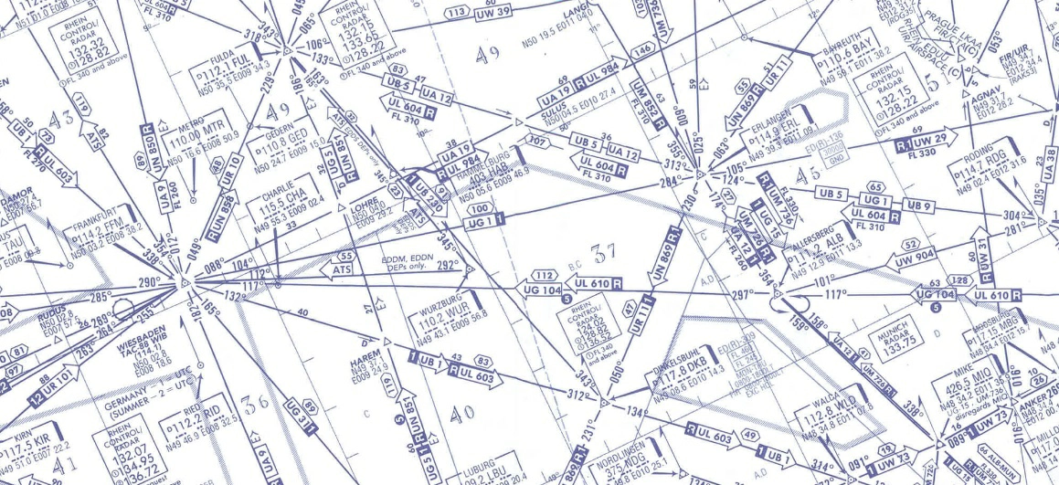 Préparation et suivi du vol - Un niveau de vol approprié (Non RVSM) pour effectuer un vol dans la voie aérienne UG1 de ERLANGEN ERL 114.9 (49°39’N 011°09’E) à FRANKFURT FFM 114.2 (50°03’N 008°38’E) est le: