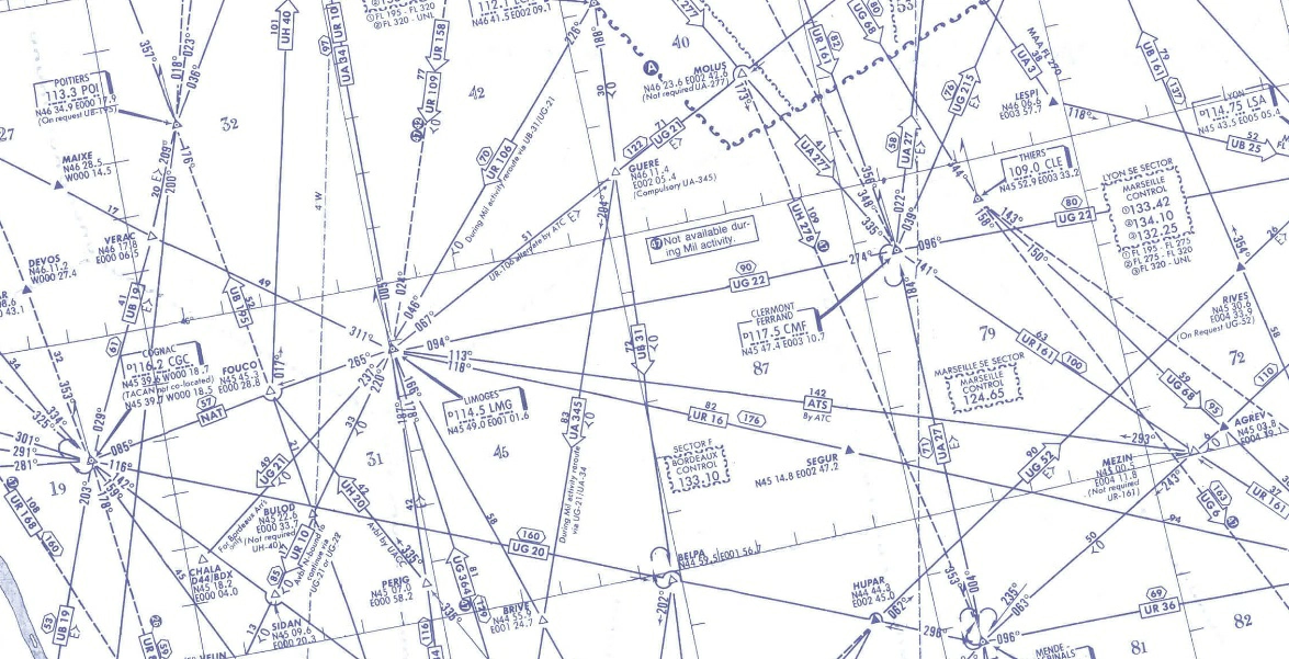 La route magnétique et la distance entre LIMOGES LMG 114.5 (N45°49’ E001°02) et CLERMONT FERRAND CMF 117.5 (N45°47’ E003°11’) sur l’UG22, sont: Préparation et suivi du vol - La route magnétique et la distance entre LIMOGES LMG 114.5 (N45°49’ E001°02) et CLERMONT FERRAND CMF 117.5 (N45°47’ E003°11’) sur l’UG22, sont: