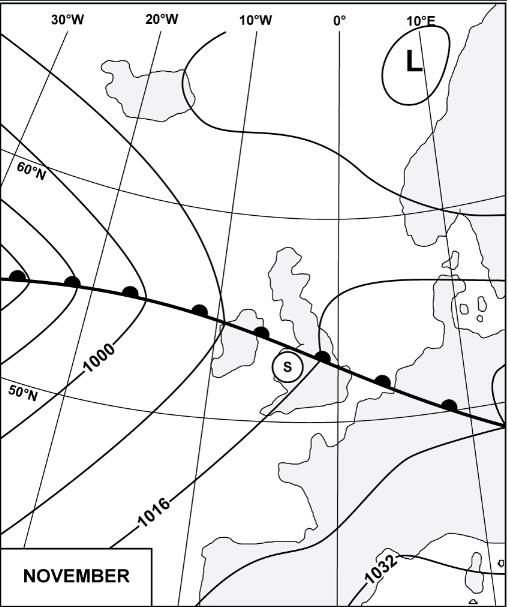 (Pour cette question utiliser l'annexe 050-205).La masse d'air affectant le point Météorologie - (Pour cette question utiliser l'annexe 050-205).La masse d'air affectant le point