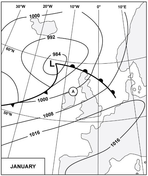 Météorologie - (Pour cette question utiliser l'annexe 050-232).Les conditions météorologiques les plus probables qui seront rencontrées au point 