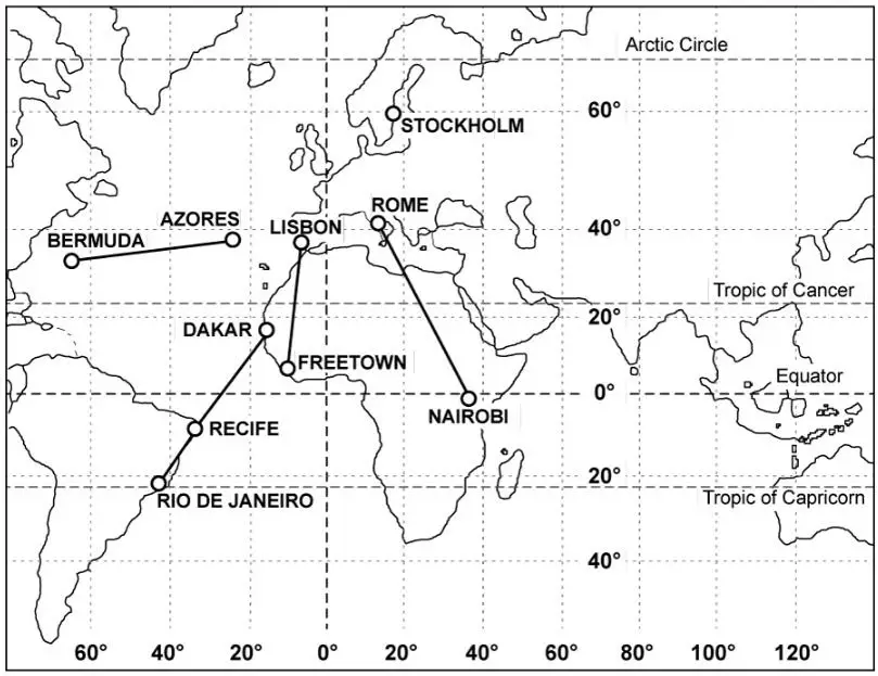 (Pour cette question utiliser l'annexe 050-236).En considérant un parcours, sur l'Atlantique Nord, des Aà§ores aux Bermudes, la hauteur moyenne de la tropopause tropicale pendant l'été est approximativement à : Météorologie - (Pour cette question utiliser l'annexe 050-236).En considérant un parcours, sur l'Atlantique Nord, des Aà§ores aux Bermudes, la hauteur moyenne de la tropopause tropicale pendant l'été est approximativement à :