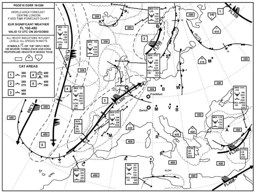 (Pour cette question utiliser l'annexe 050-605).Si vous volez de Zurich à Londres, au FL 130, entre 0600 et 0900 UTC, à quoi pouvez-vous vous attendre ? Météorologie - (Pour cette question utiliser l'annexe 050-605).Si vous volez de Zurich à Londres, au FL 130, entre 0600 et 0900 UTC, à quoi pouvez-vous vous attendre ?