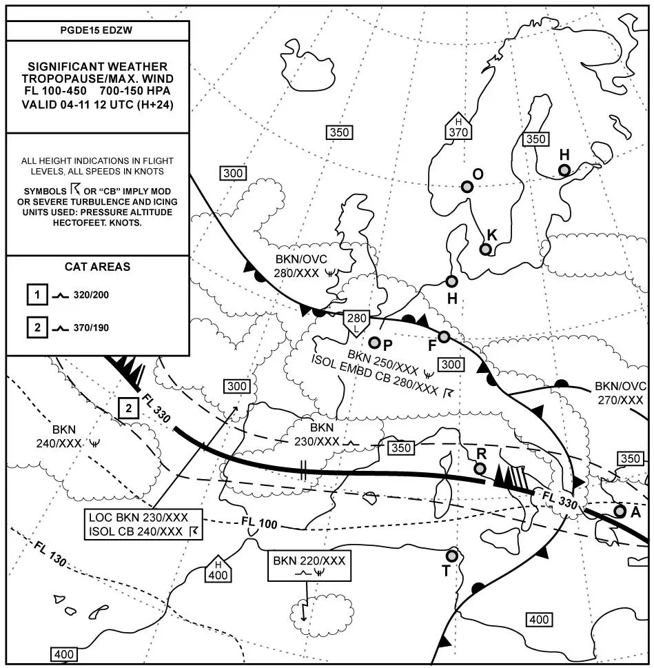 (Pour cette question utiliser l'annexe 050-637).En se basant sur la carte en annexe, sur laquelle des routes suivantes peut-on s'attendre à rencontrer du givrage ? Météorologie - (Pour cette question utiliser l'annexe 050-637).En se basant sur la carte en annexe, sur laquelle des routes suivantes peut-on s'attendre à rencontrer du givrage ?