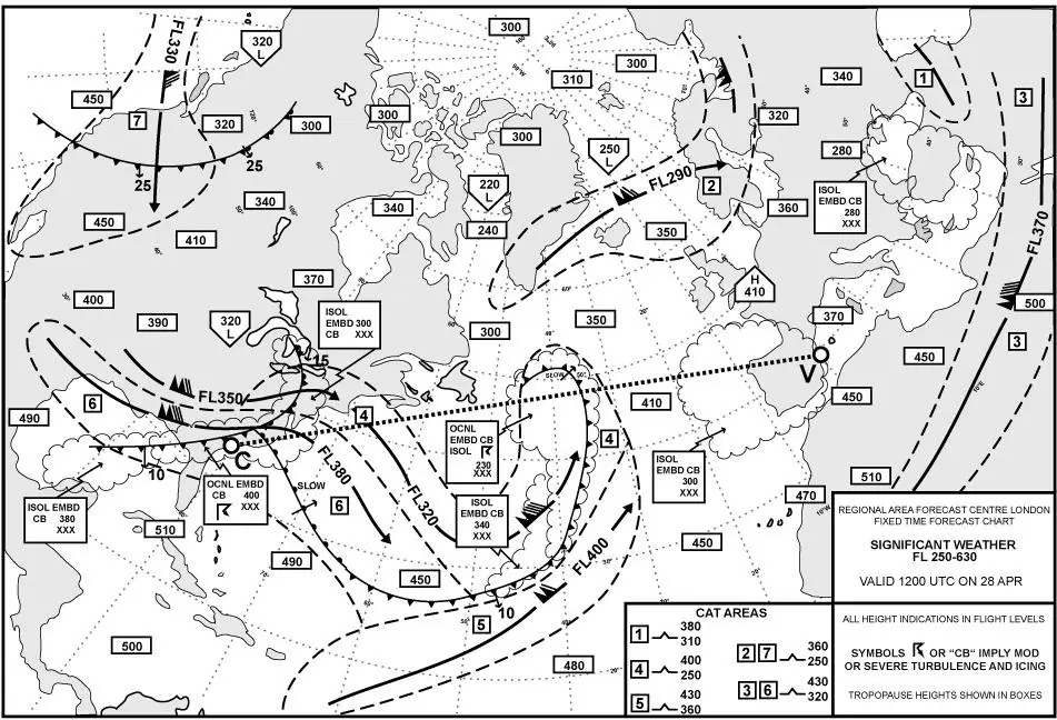 (Pour cette question utiliser l'annexe 050-639).Quel est le niveau le plus bas auquel il est possible de rencontrer de la turbulence en air clair sur la route de Valencia à Charleston ? Météorologie - (Pour cette question utiliser l'annexe 050-639).Quel est le niveau le plus bas auquel il est possible de rencontrer de la turbulence en air clair sur la route de Valencia à Charleston ?