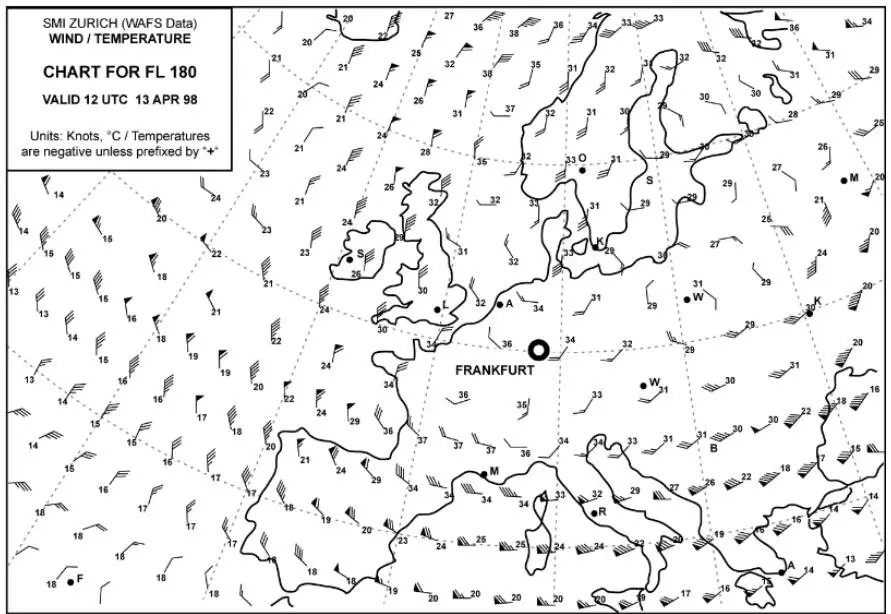 (Pour cette question utiliser l'annexe 050-648).Quel est l'écart de température par rapport à l'atmosphère standard à la verticale de Francfort au FL 180 ? Météorologie - (Pour cette question utiliser l'annexe 050-648).Quel est l'écart de température par rapport à l'atmosphère standard à la verticale de Francfort au FL 180 ?