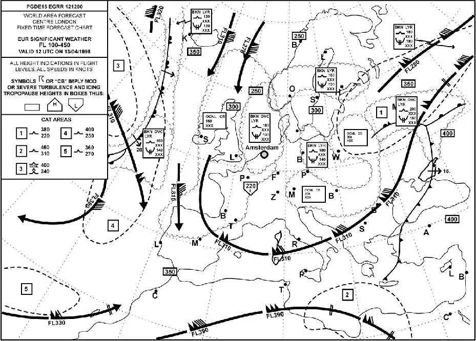(Pour cette question utiliser l'annexe 050-670).A la verticale d'Amsterdam, quelle quantité et quel type général de nuage sont les plus probables au FL 160 ? Météorologie - (Pour cette question utiliser l'annexe 050-670).A la verticale d'Amsterdam, quelle quantité et quel type général de nuage sont les plus probables au FL 160 ?