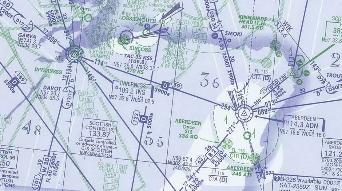 Navigation générale - (Pour cette question utiliser l'annexe 061-200). Un avion effectue un vol depuis le VOR/DME d'INVERNESS (N57°32,6' W004°02,5') vers le VOR/DME d'ABERDEEN (N57°18,6' W002°16,0). A 1000 UTC la position de l'avion est déterminée par le VOR/DME d'INVERNESS : Radial = 114°, distance DME = 20,5 NM). A 1006 UTC la position de l'avion est déterminée par le VOR/DME d'ABERDEEN : Radial = 294°, distance DME = 10,5 NM). Quelle est la vitesse sol moyenne de l'avion entre 1000 UTC et 1006 UTC ?