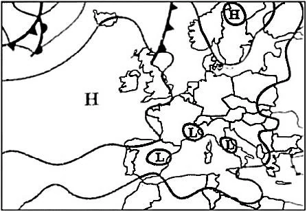Meteorology - Under the weather conditions depicted, which of the following statements is likely to apply?