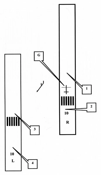Règlementation - (Pour cette question, utilisez l'annexe 010-5143). 
L'avion de ligne qui vous précède vient de se poser en G, vous privilégiez un atterrissage en: