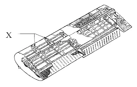 Connaissances générales de l’aéronef - (Pour cette question, utilisez l'annexe 021-3185). 
 
Dans cette portion d'aile, les éléments notés d'une croix sont appelés: