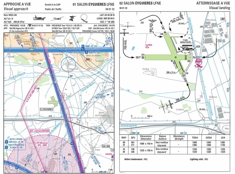 Navigation - (Pour cette question, utilisez l'annexe 061-3468). 
 
Par vent nul, pour atterrir sur l'aérodrome LFNE, vous utilisez le QFU préférentiel: