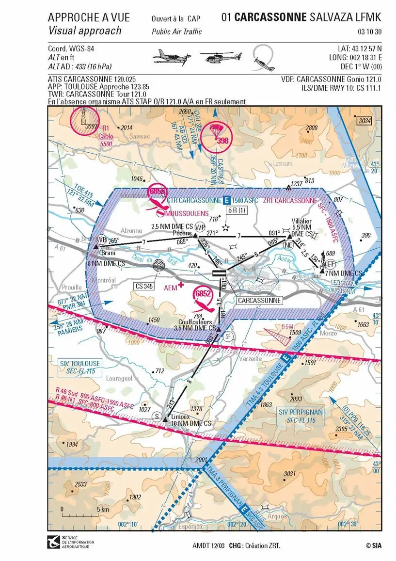 Navigation - (Pour cette question, utilisez l'annexe 062-3204) 
 
Vous approchez de Bram (WB) à 1500 ft. Vous demandez un guidage radiogoniométrique. Vous devez vous attendre à ce que: