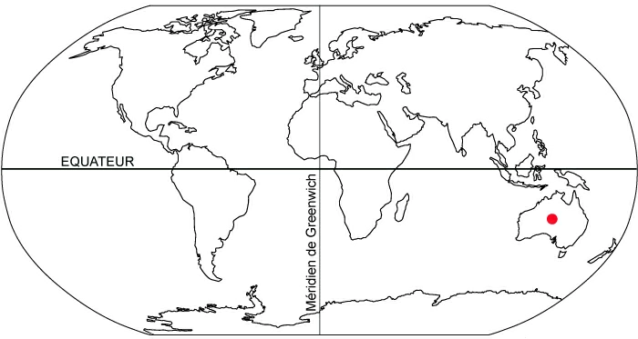 Navigation - Les coordonnées géographiques du point rouge indiqué dans l'annexe sont: