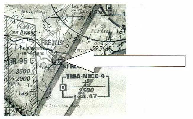 Navigation - (Pour cette question, utilisez l'annexe 061-3446). 
Le symbole indiqué par la flèche signifie que: