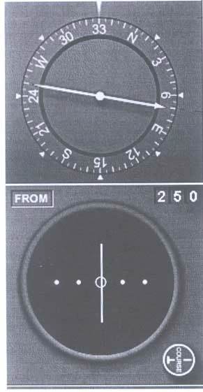 Navigation - (Pour cette question, utilisez l'annexe 062-2985). 
 
L'indication du VOR vous situe: