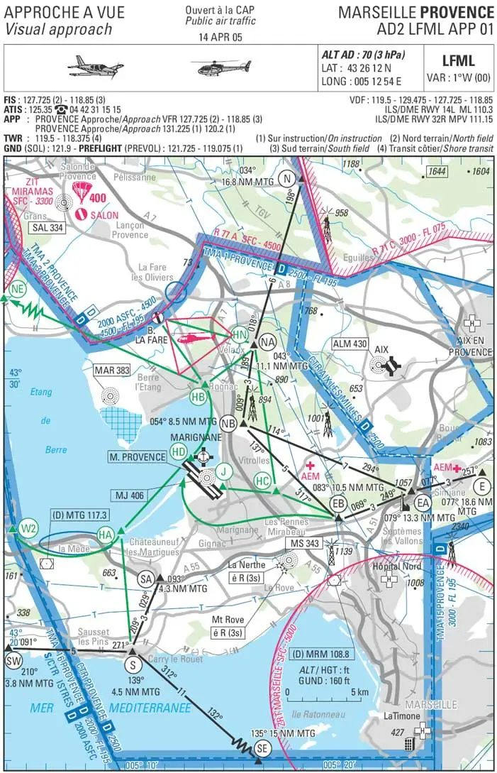 Navigation - (Pour cette question, utilisez l'annexe 062-3318) 
Afin d'obtenir un guidage par une indication de relèvement, le pilote pourra contacter la fréquence inscrite sur la carte VAC: