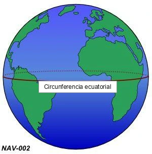 Navegación - Según NAV-002 y la aproximación náutica, ¿cuánto mide la circunferencia ecuatorial?