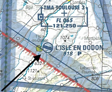 Aérodynamique - L'aérodrome indiqué par la flèche est: